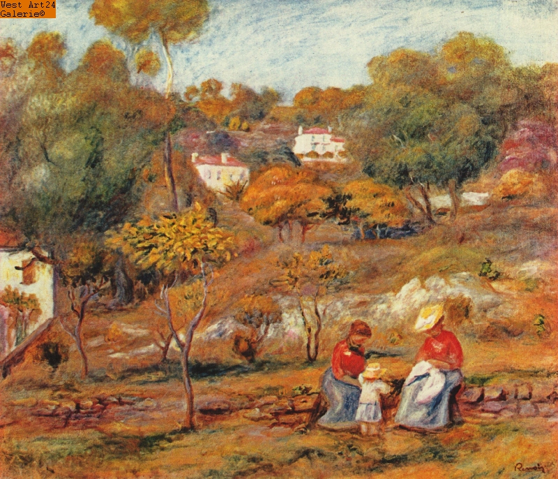 Landschaft bei Cagnes nach Renoir Gemäldeimitation